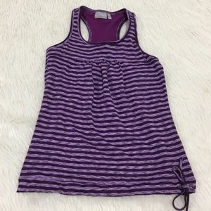Athleta women’s purple striped athletic fitness yoga running bra top siz…
